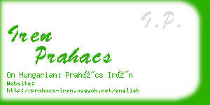 iren prahacs business card